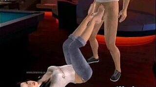 This sexy 3D babe is giving this guy a footjob porn video